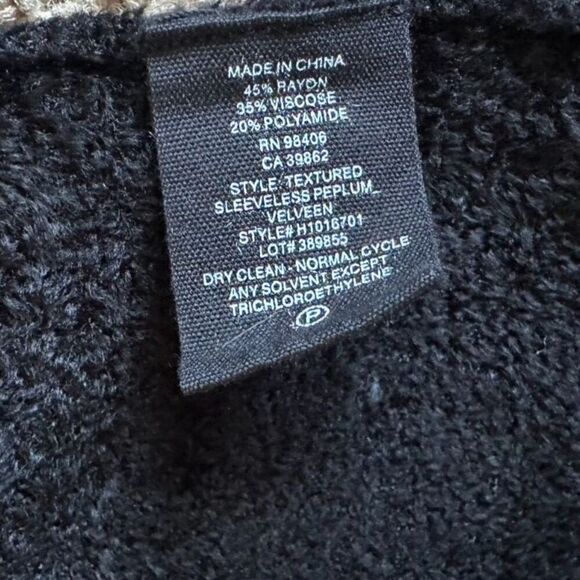 Theory Women's Cut Crew Neck Racer Back Peplum Texture Sleeveless Knit Top SZ M - Picture 8 of 10